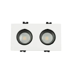 Aro downlight cuadrado basculante doble GU10 / MR16 - Bajo UGR - Corte 75 x 150mm