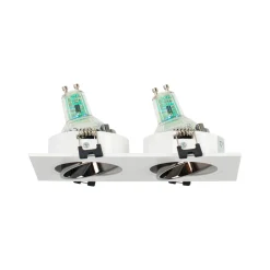 Aro downlight cuadrado basculante doble GU10 / MR16 - Bajo UGR - Corte 75 x 150mm