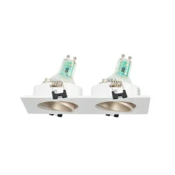Aro downlight cuadrado basculante doble GU10 / MR16 - Bajo UGR - Corte 75 x 150mm
