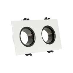 Aro downlight cuadrado basculante doble GU10 / MR16 - Bajo UGR - Corte 75 x 150mm