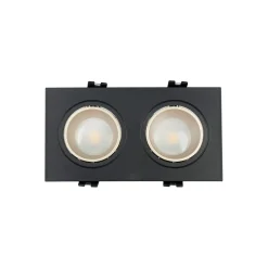 Aro downlight cuadrado basculante doble GU10 / MR16 - Bajo UGR - Corte 75 x 150mm