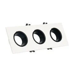 Aro downlight cuadrado basculante triple GU10 / MR16 - Bajo UGR - Corte 75 x 235mm
