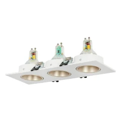 Aro downlight cuadrado basculante triple GU10 / MR16 - Bajo UGR - Corte 75 x 235mm