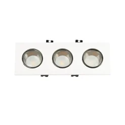 Aro downlight cuadrado basculante triple GU10 / MR16 - Bajo UGR - Corte 75 x 235mm