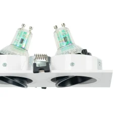 Aro downlight cuadrado basculante triple GU10 / MR16 - Bajo UGR - Corte 75 x 235mm