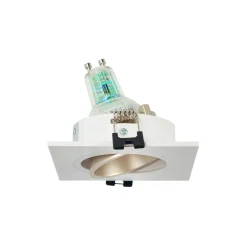 Aro downlight cuadrado basculante para bombilla GU10 / MR16 - Bajo UGR - Corte Ø75 mm