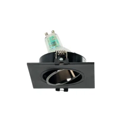 Aro downlight cuadrado basculante para bombilla GU10 / MR16 - Bajo UGR - Corte Ø75 mm