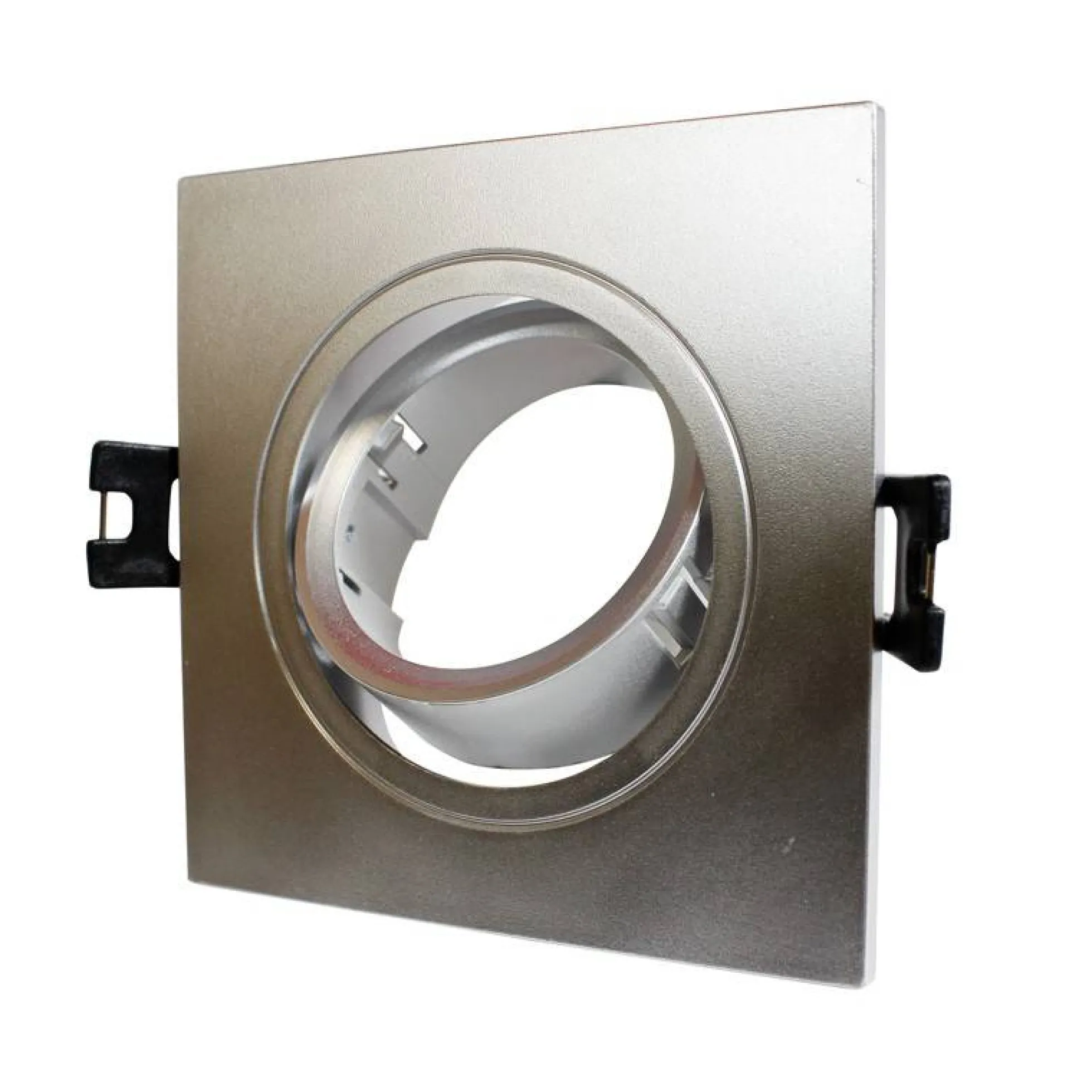 Aro downlight cuadrado basculante para bombilla GU10/MR16 - Corte Ø75mm