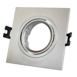Aro downlight cuadrado basculante para bombilla GU10/MR16 - Corte Ø75mm