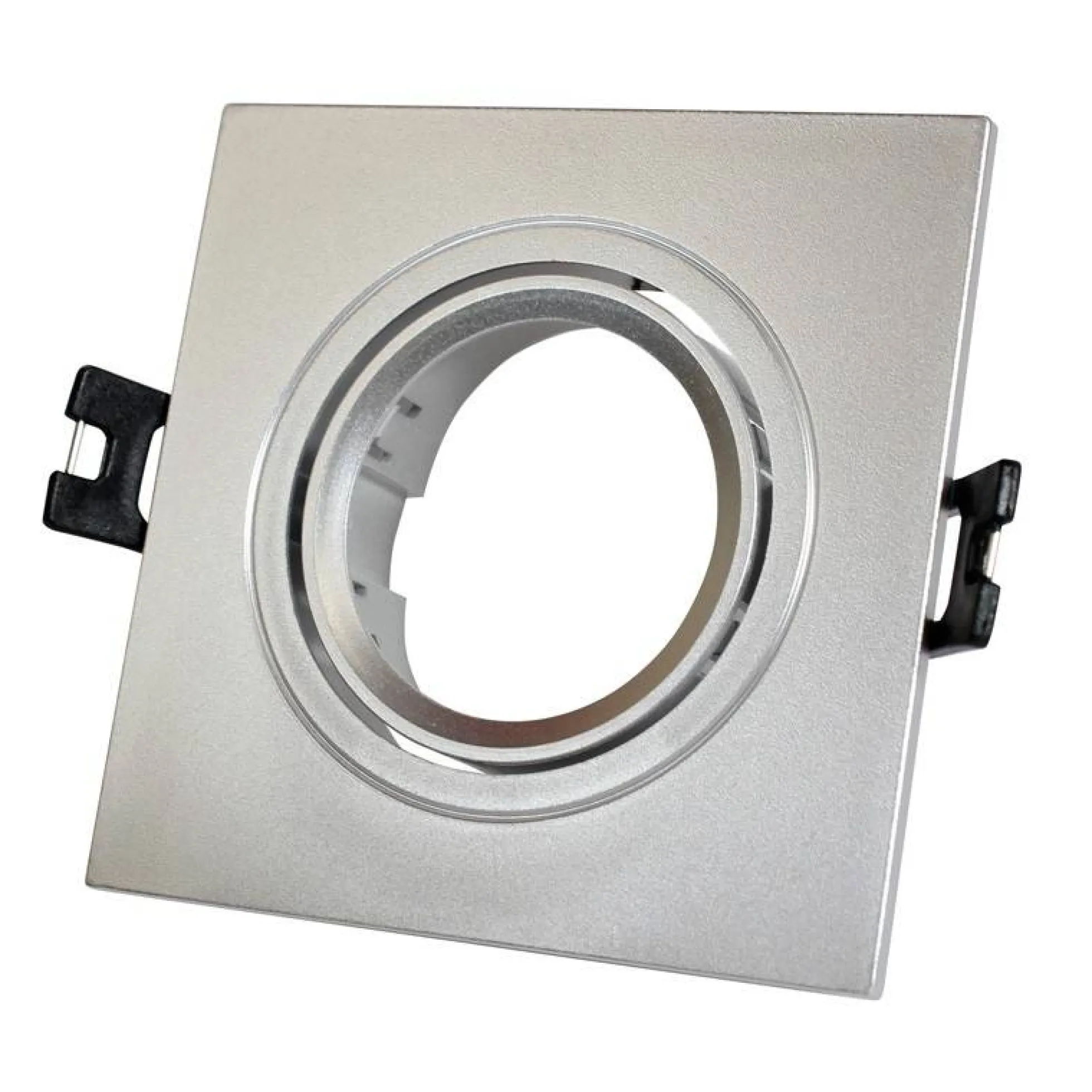 Aro downlight cuadrado basculante para bombilla GU10/MR16 - Corte Ø75mm