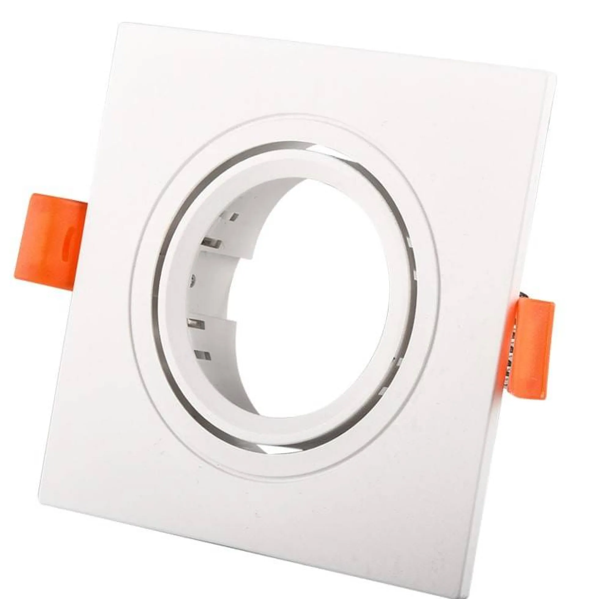 Aro downlight cuadrado basculante para bombilla GU10/MR16 - Corte Ø75mm
