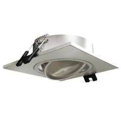 Aro downlight cuadrado basculante para bombilla GU10/MR16 - Corte Ø75mm