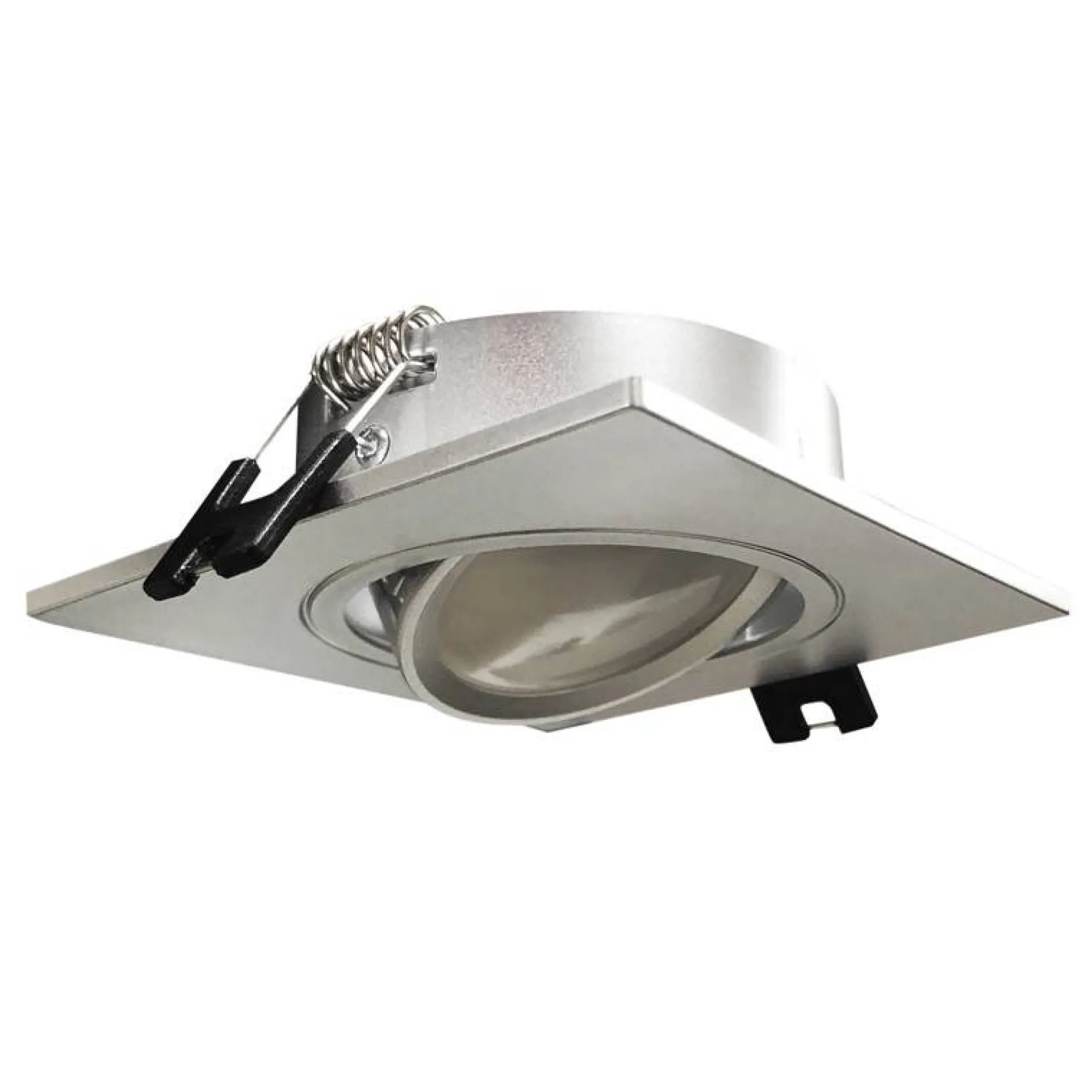 Aro downlight cuadrado basculante para bombilla GU10/MR16 - Corte Ø75mm