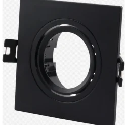 Aro downlight cuadrado basculante para bombilla GU10/MR16 - Corte Ø75mm