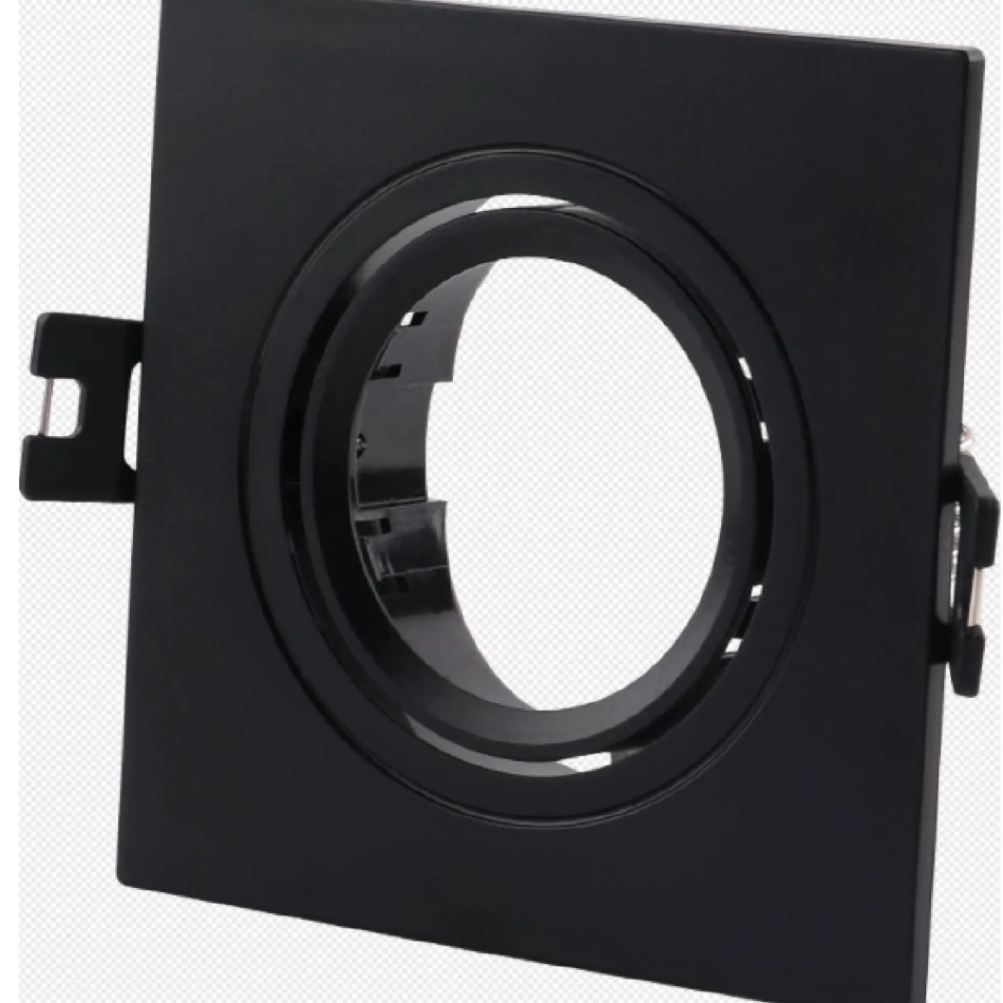 Aro downlight cuadrado basculante para bombilla GU10/MR16 - Corte Ø75mm