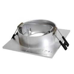 Aro downlight cuadrado basculante para bombilla GU10/MR16 - Corte Ø75mm