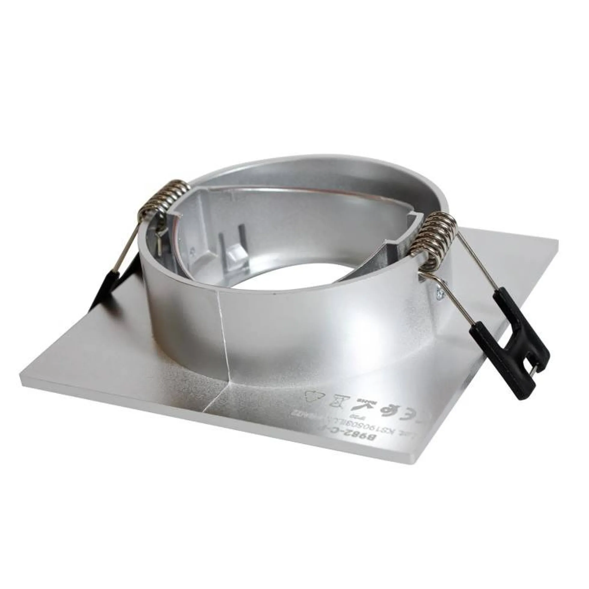 Aro downlight cuadrado basculante para bombilla GU10/MR16 - Corte Ø75mm
