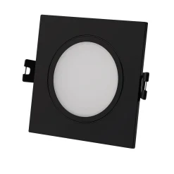 Aro downlight cuadrado para bombilla GU10/MR16 - Difusor opal - Corte Ø 75-80 mm - IP54