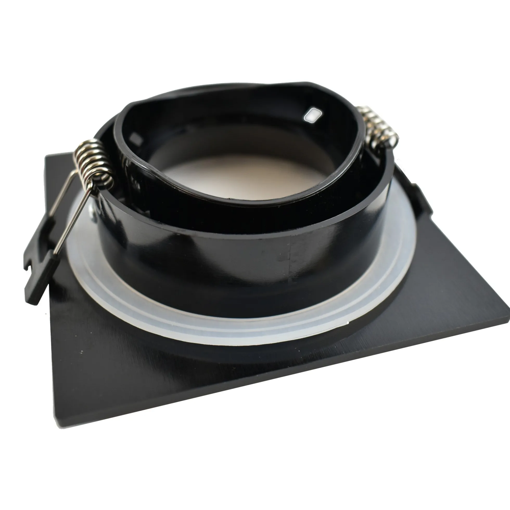 Aro downlight cuadrado para bombilla GU10/MR16 - Difusor opal - Corte Ø 75-80 mm - IP54