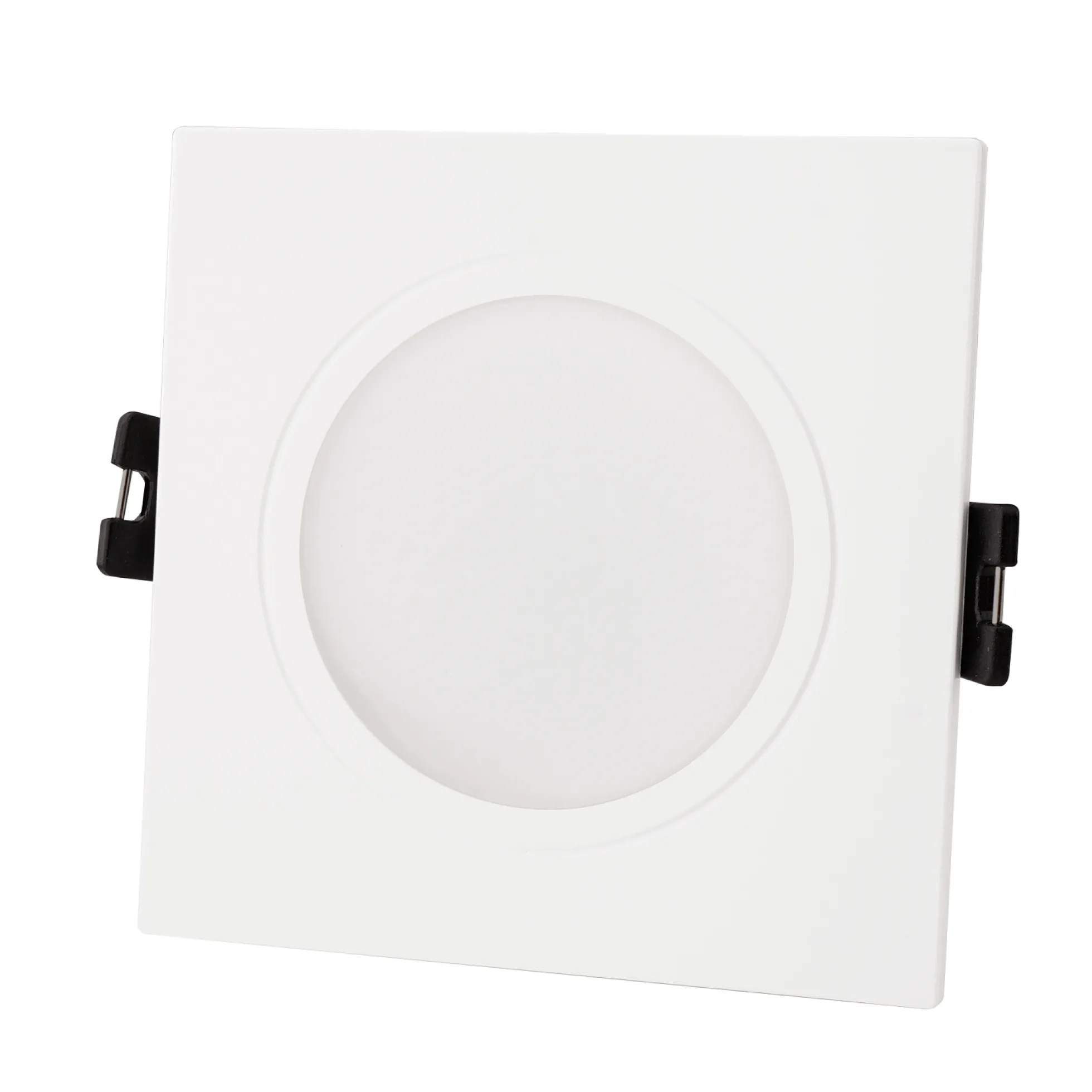 Aro downlight cuadrado para bombilla GU10/MR16 - Difusor opal - Corte Ø 75-80 mm - IP54
