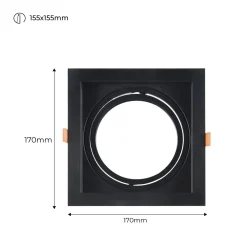 Aro downlight cuadrado tipo cardan para bombilla QR111 ó AR111 - Corte 155 x 155 mm