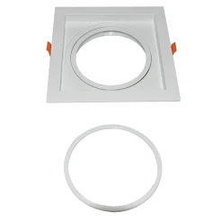 Aro downlight cuadrado tipo cardan para bombilla QR111 ó AR111 - Corte 155 x 155 mm
