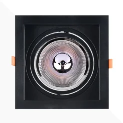 Aro downlight cuadrado tipo cardan para bombilla QR111 ó AR111 - Corte 155 x 155 mm