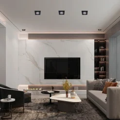 Aro downlight cuadrado tipo cardan para bombilla QR111 ó AR111 - Corte 155 x 155 mm