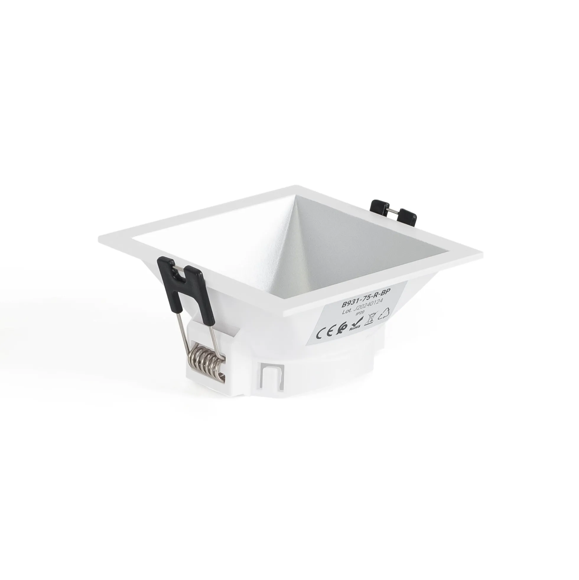 Aro downlight empotrable cuadrado - Bajo UGR - Corte 75 x 75mm