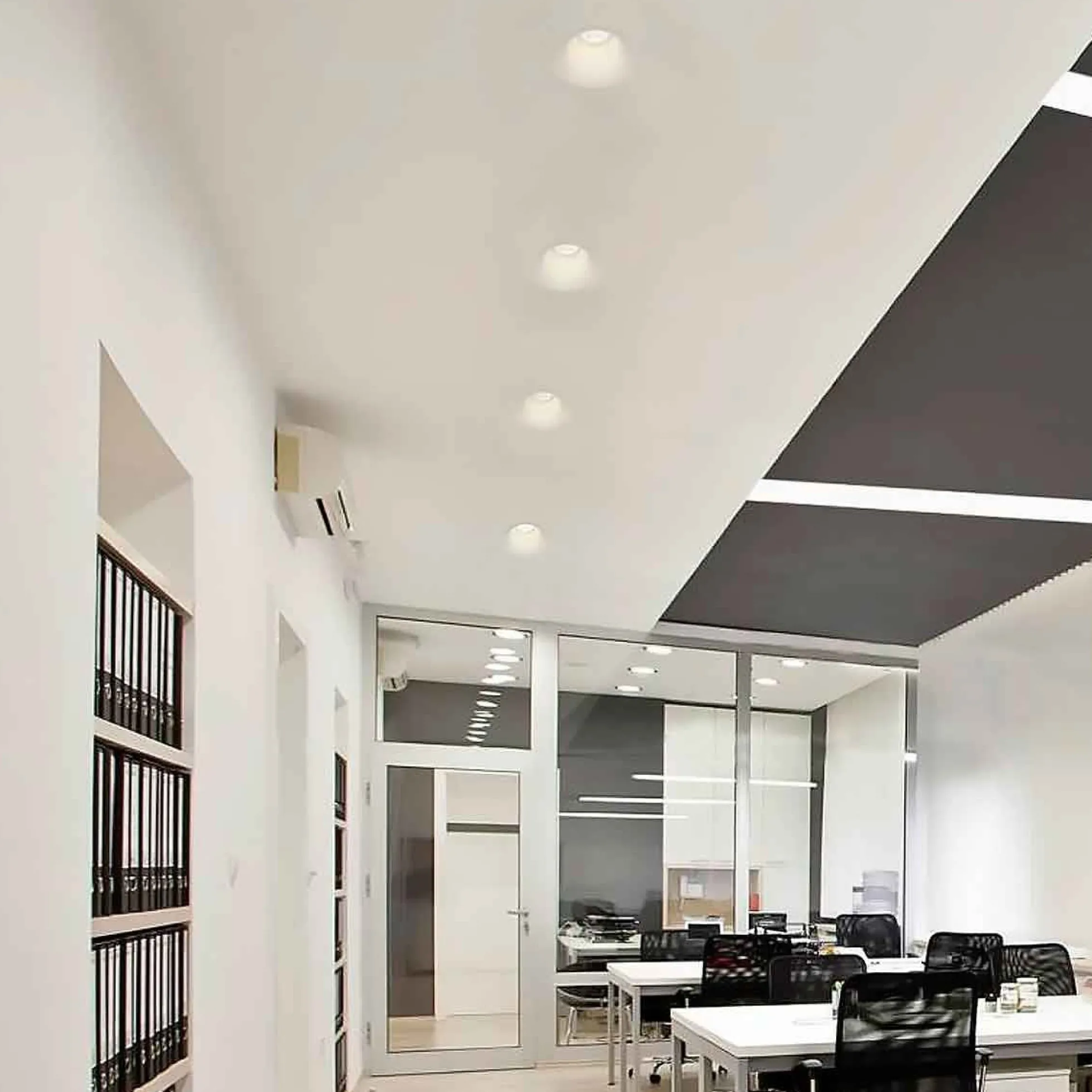 Aro downlight empotrable redondo de Escayola GU10 trimless