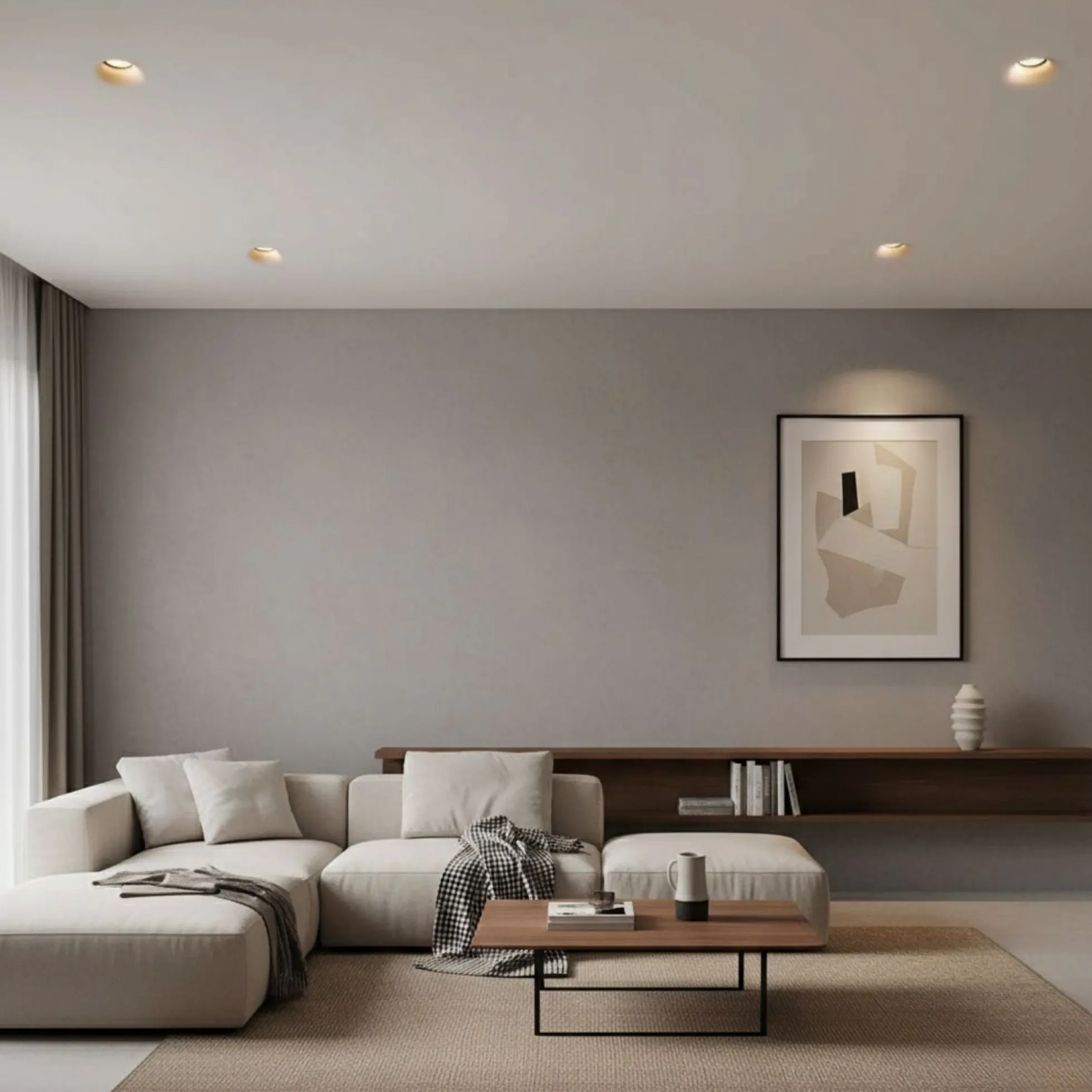 Aro downlight redondo de escayola "MUR" - GU10 - ø100mm
