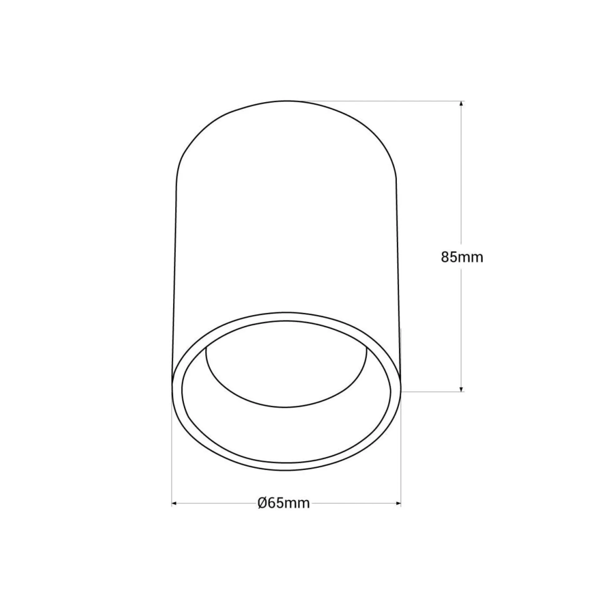 Aro tubular para bombilla GU10 – Efecto aplique de techo