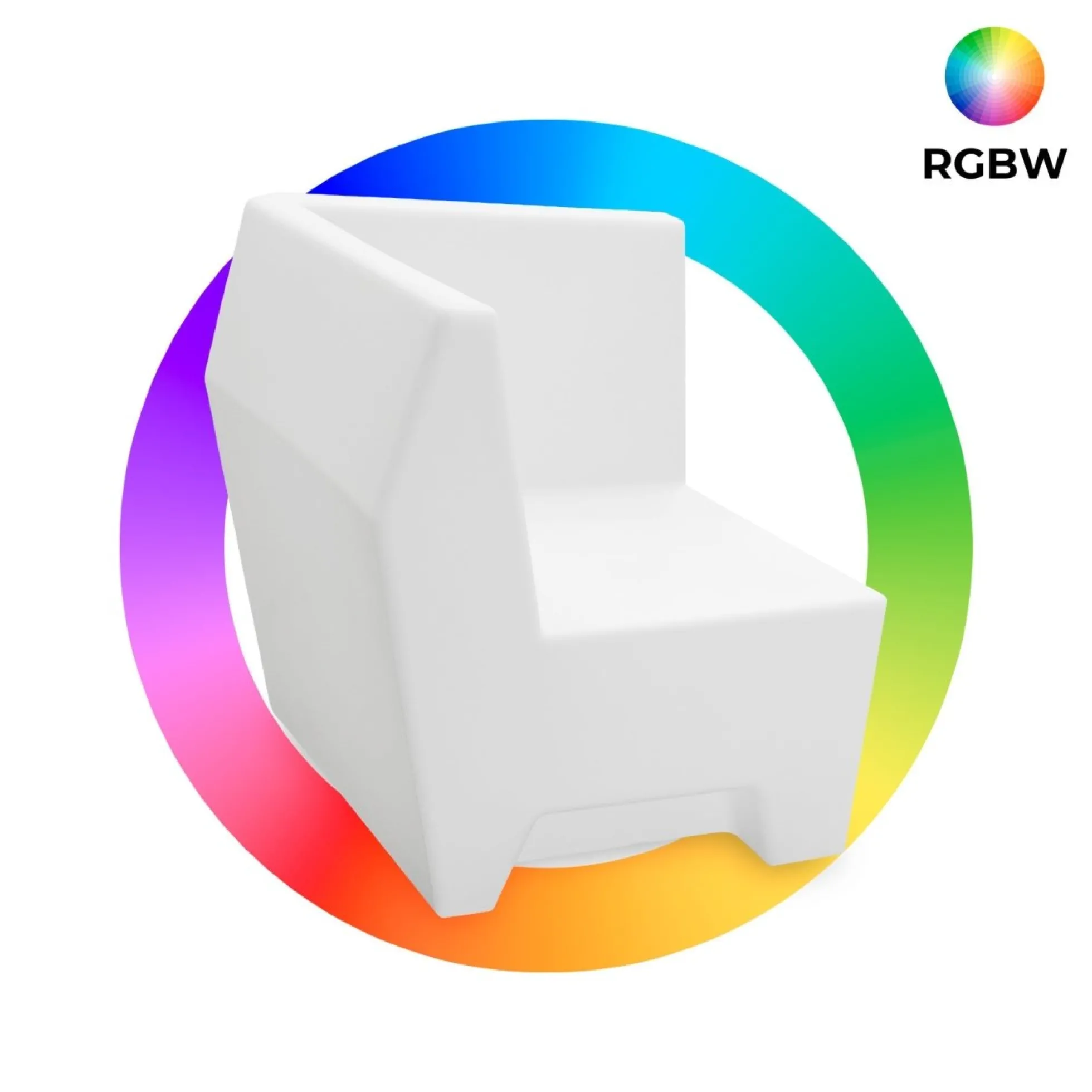 Asiento luminoso LED RGBW - 16W - Recargable - IP65