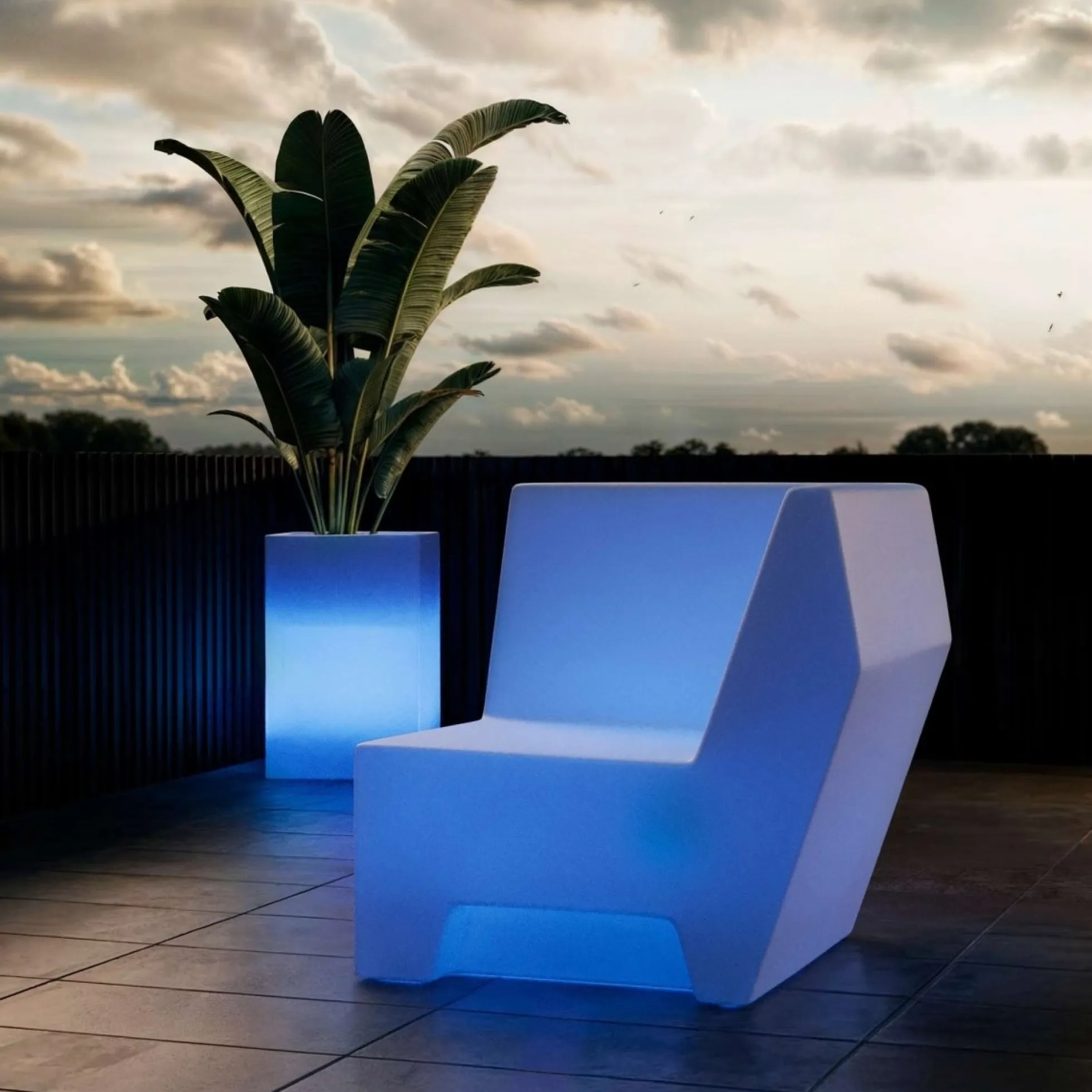 Asiento luminoso LED RGBW - 16W - Recargable - IP65