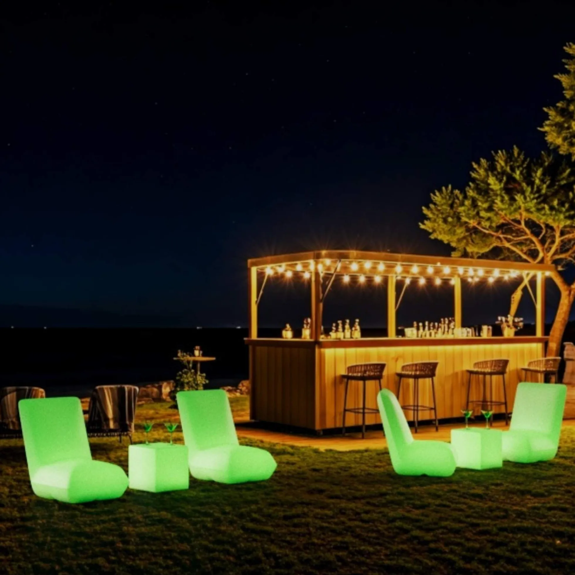 Asiento luminoso LED RGBW - 16W - Recargable