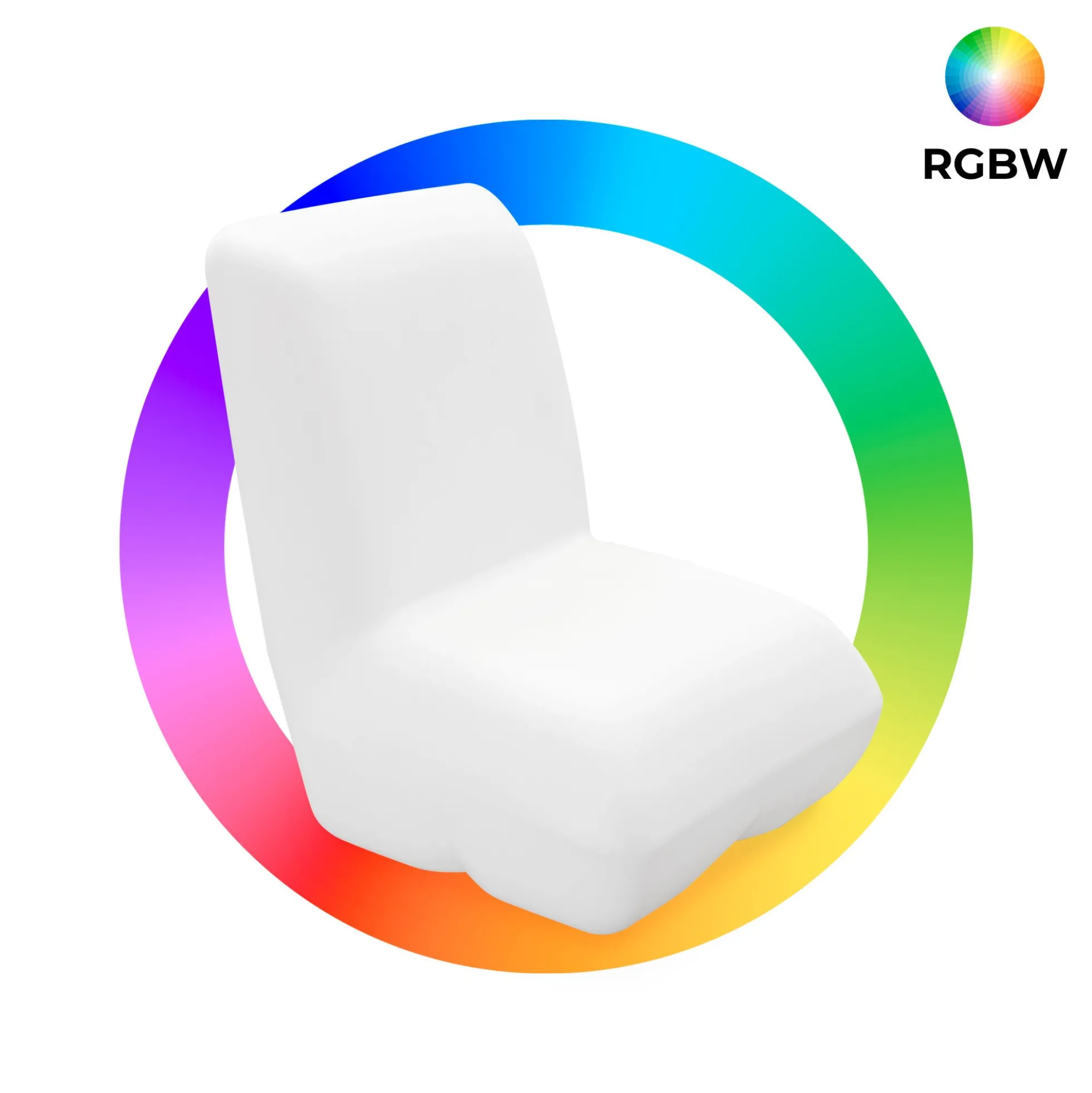 Asiento luminoso LED RGBW - 16W - Recargable