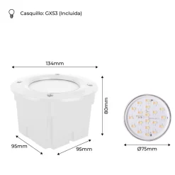 Baliza empotrable LED FUMAGALLI "LETI 100 ROUND" GX53 - 3W - IP66