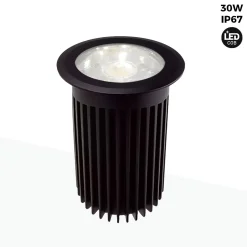 Baliza LED empotrable en suelo 30W -Blanco cálido - Ø10cm- IP67 - 220v