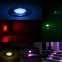 Baliza LED exterior empotrable - RGB - 0,7W - IP67 - Ø60mm