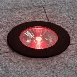 Baliza LED exterior suelo 18W - 12V DC - IP67 - Ø15cm -30º - RGB/3000K