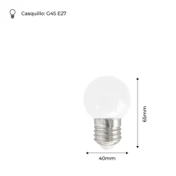 Bombilla de colores LED E27 G45 - 1W