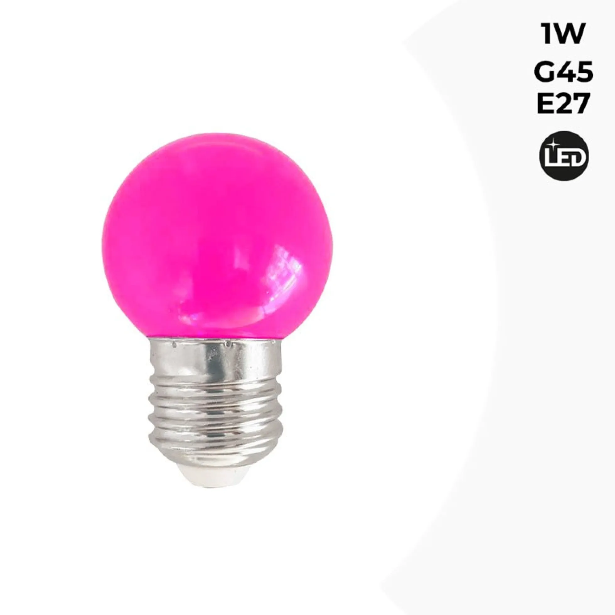 Bombilla de colores LED E27 G45 - 1W