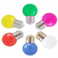 Bombilla de colores LED E27 G45 - 1W