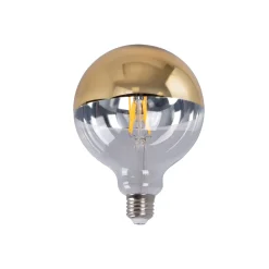 Bombilla decorativa espejada dorada E27 G125 - 6W - 3000K