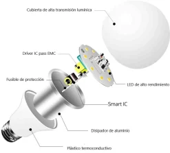 Bombilla LED con sensor de movimiento y crepuscular - E27 A60 - 7W - 450lm