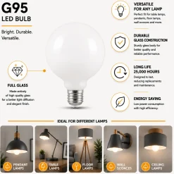 Bombilla LED decorativa "Milky" - Regulable - E27 G95 - 6W - 3000K - 530lm