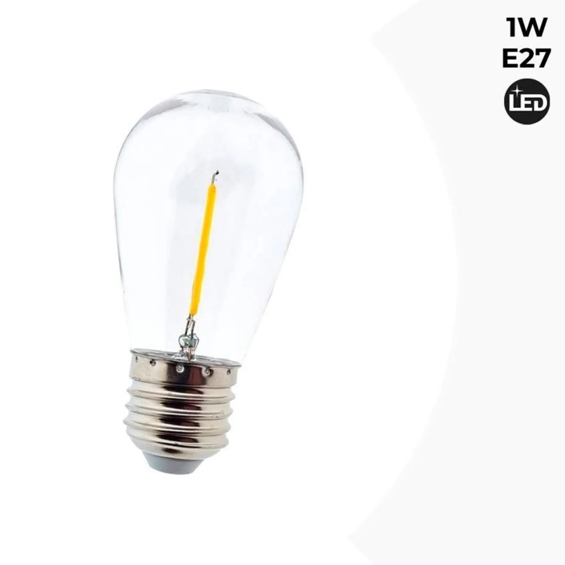 Bombilla LED E27 S14 Transparente de 1W
