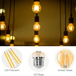 Bombilla LED E27 vintage gold filamento- 4W - 2200K