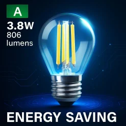 Bombilla LED filamento esférica - E27 G45 - 3.8W - Transparente