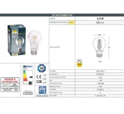 Bombilla LED filamento E27 - 6,5W - Fumagalli - 2700K